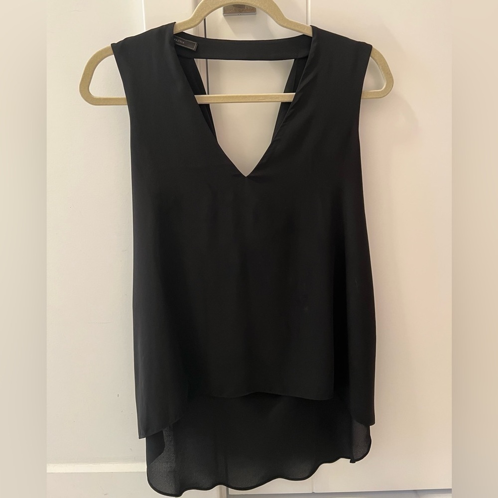 BCBG Eliza drape top in black (Size XXS; very good condition)